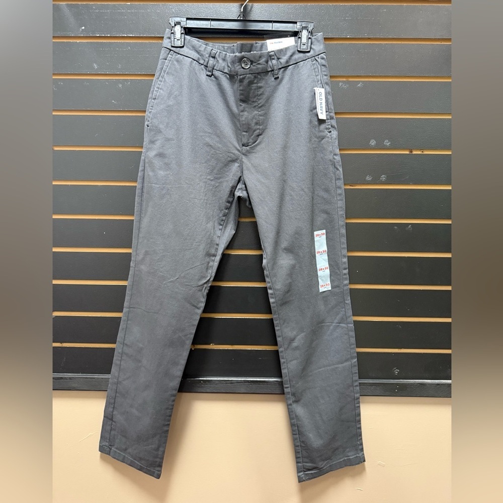 Old Navy Slim Built-In Flex Gray Chino Pants 28x30 NWT
